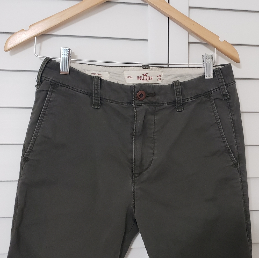Hollister Men's Green Pants Skinny Chino Epic Flex Size W28 L30 - Picture 3 of 14